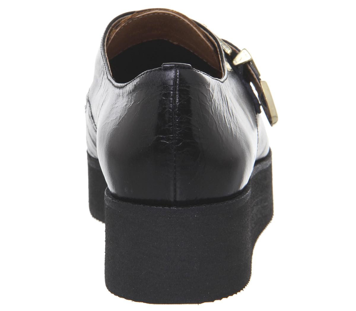 Office Fab Creeper Shoes Black Groucho And Leopard Leather Office Fab Creeper Shoes Black Groucho And Leopard Leather