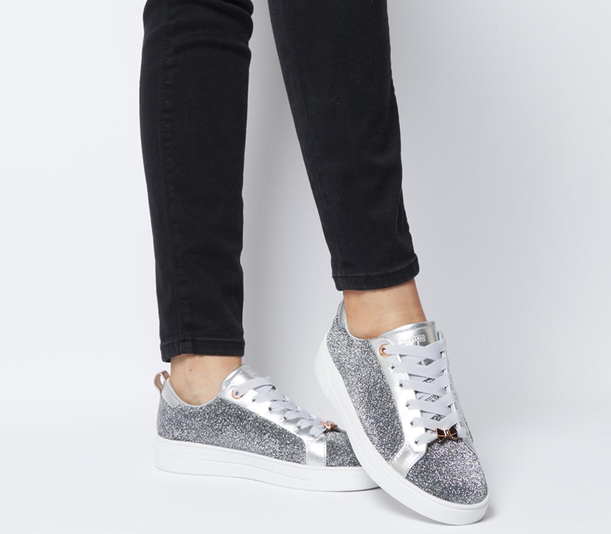 ted baker silver flats