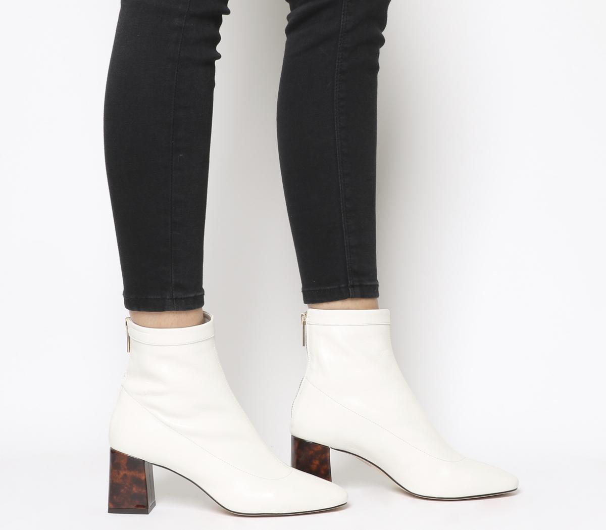 white leather womens boots