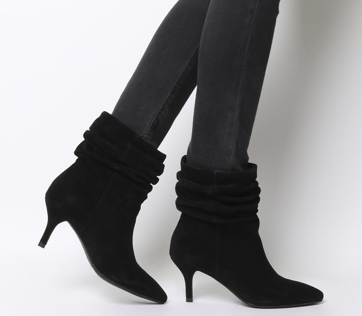 black slouch ankle boots