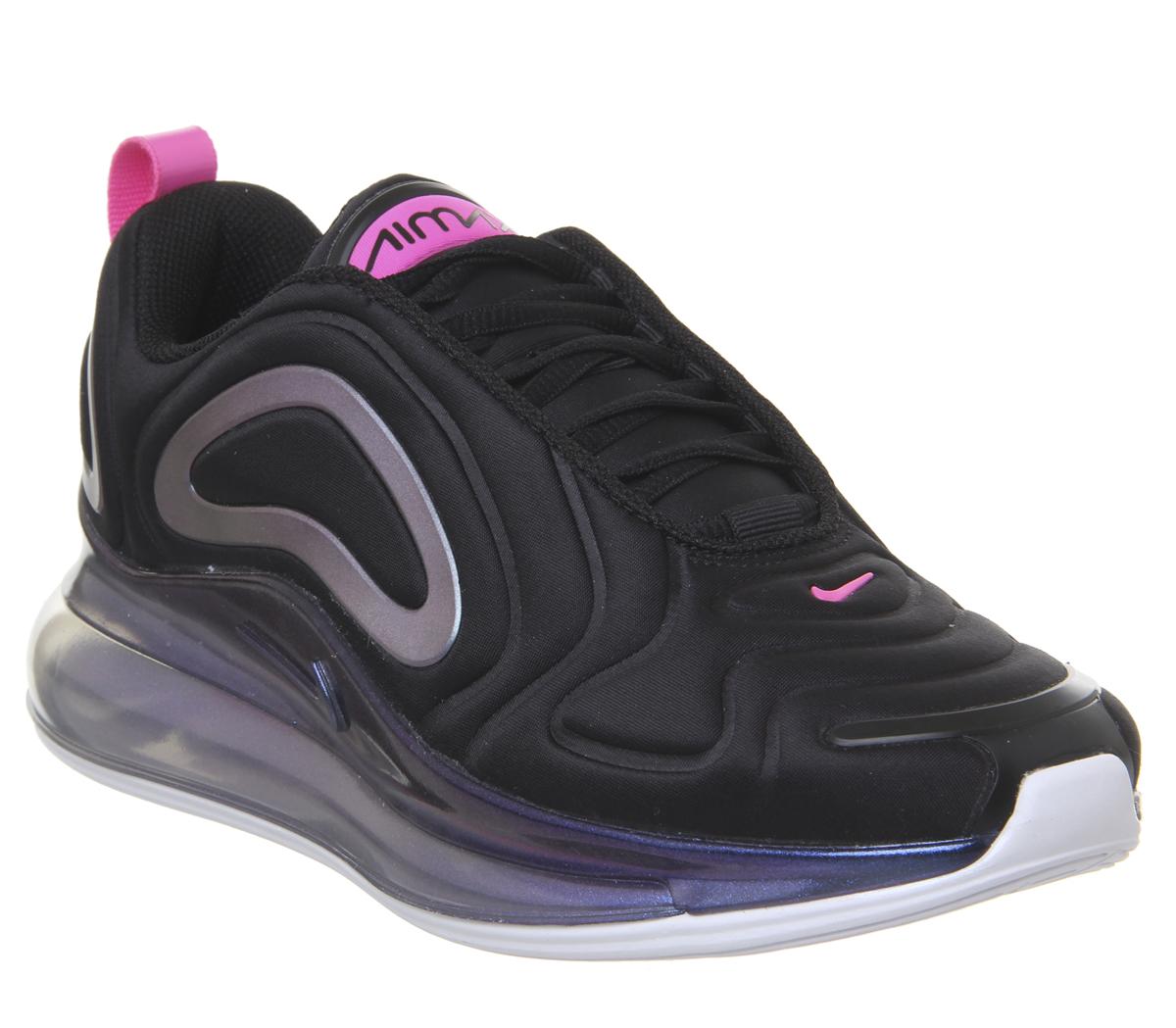nike black and pink air max 720 trainers