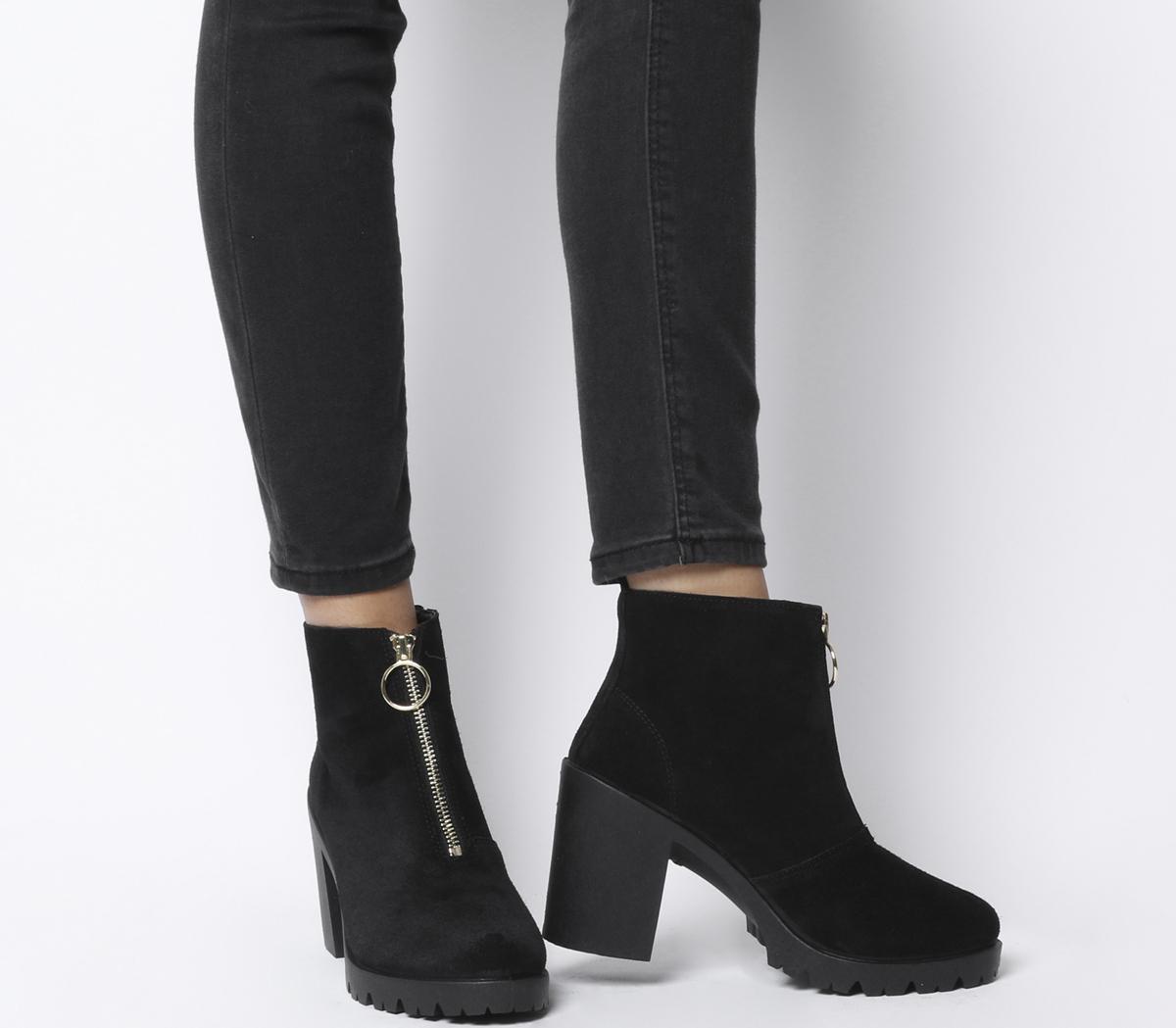 heeled chunky ankle boots