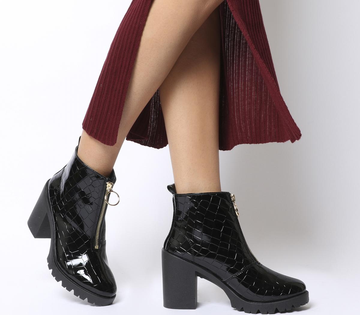 chunky ankle boots black