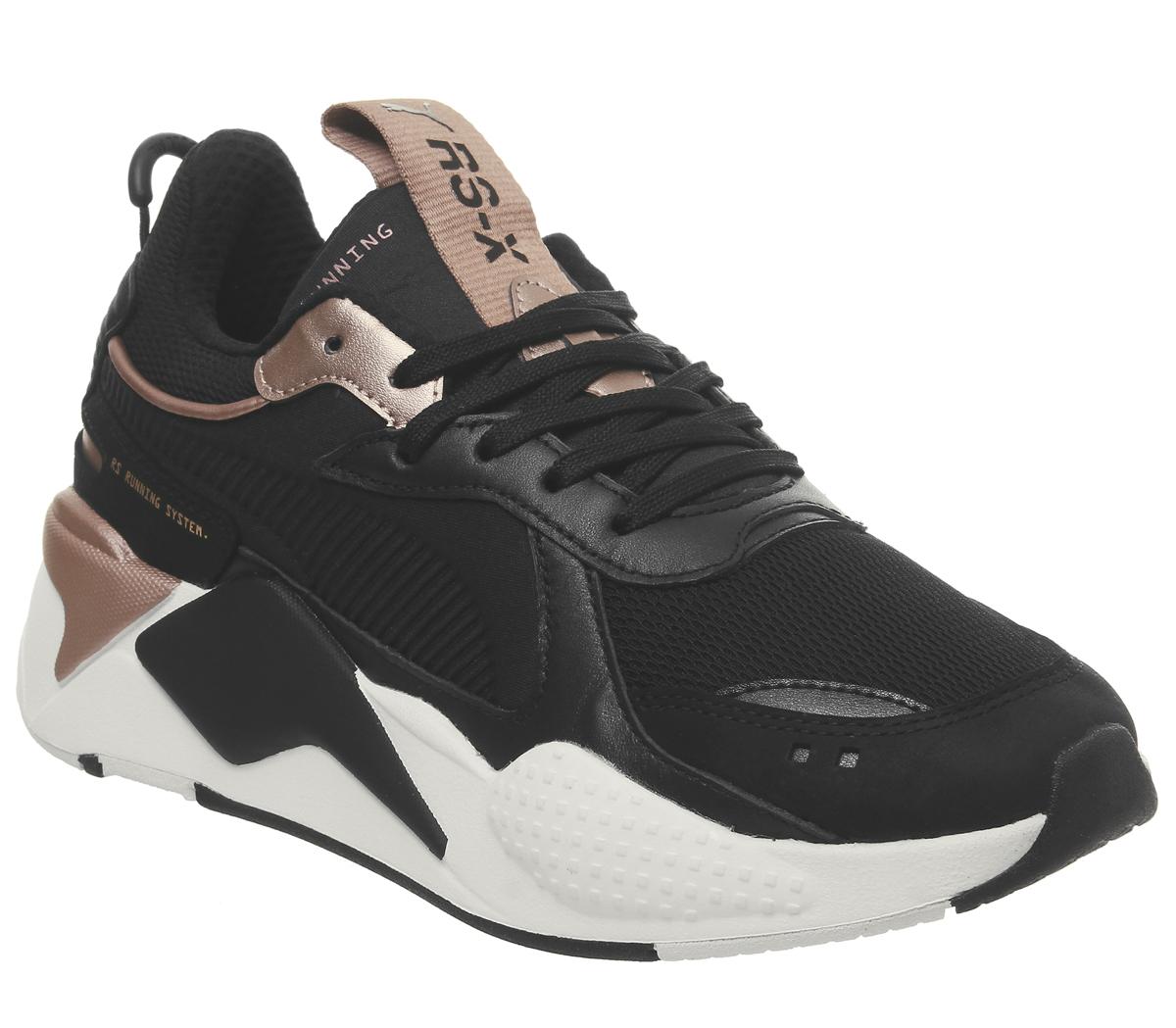 puma black and rose gold trainers