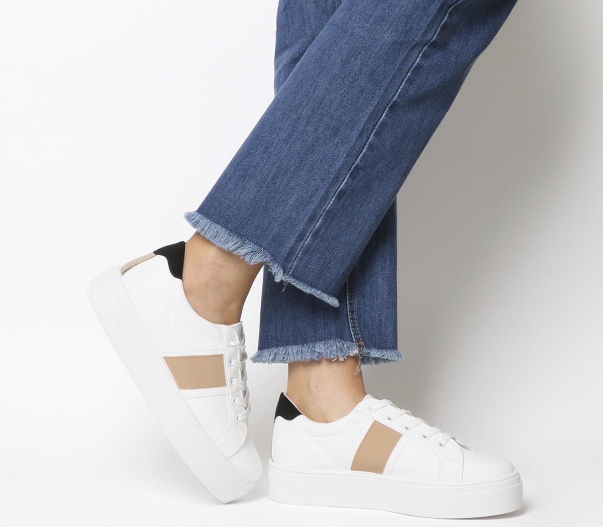 office white platform trainers