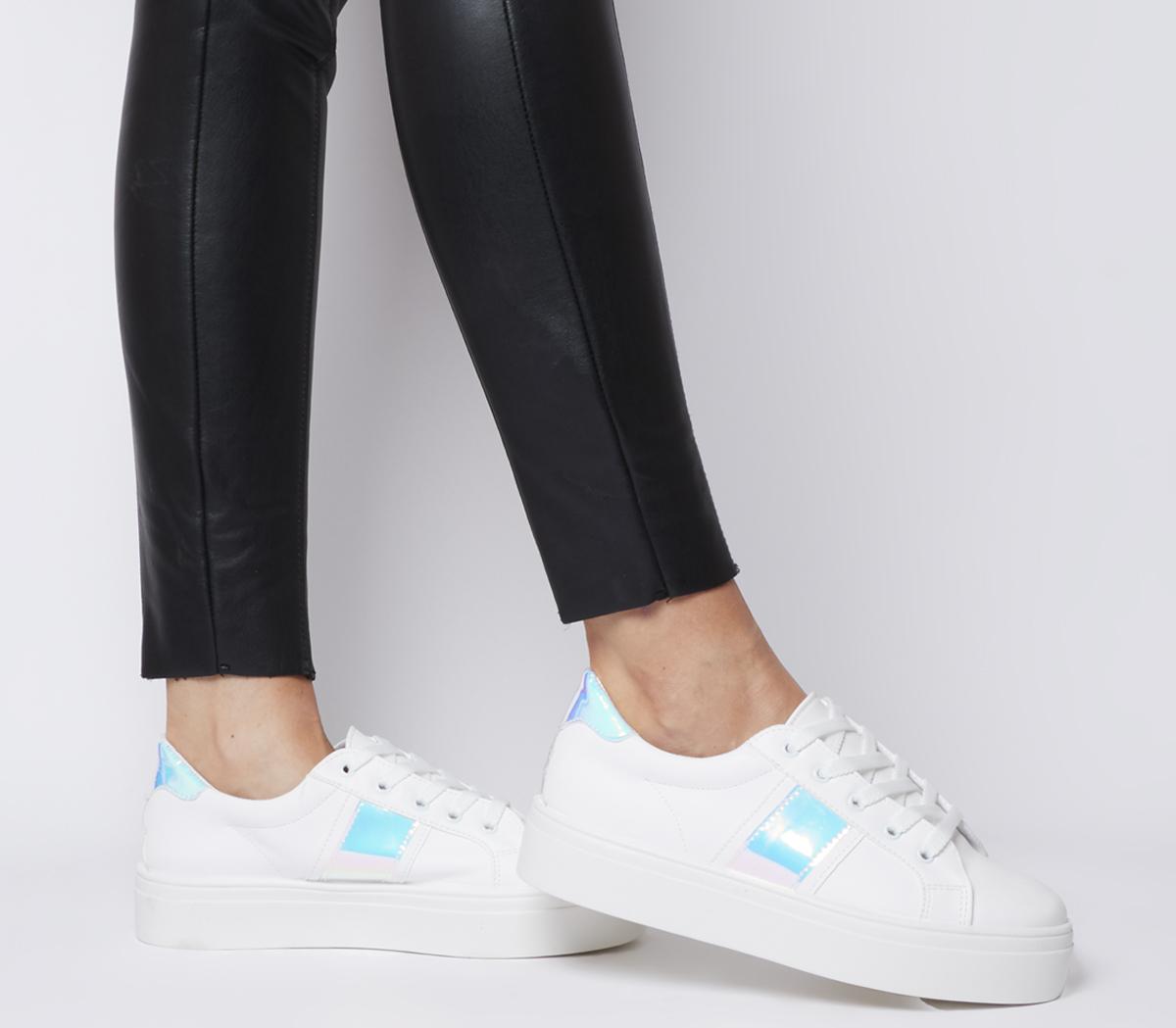 Feature Platform Lace Up Trainers White 
