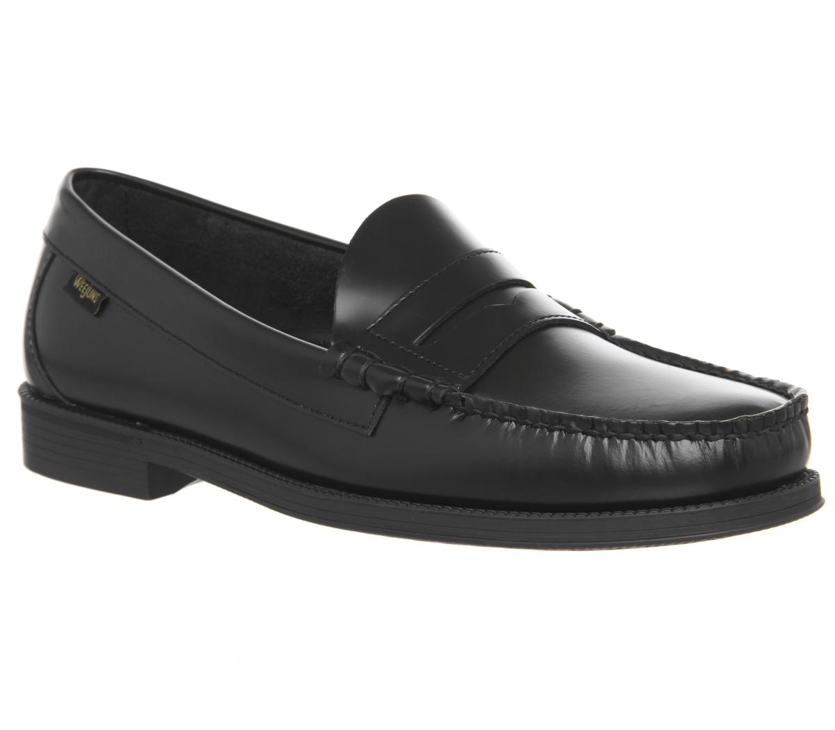 bass black penny loafers