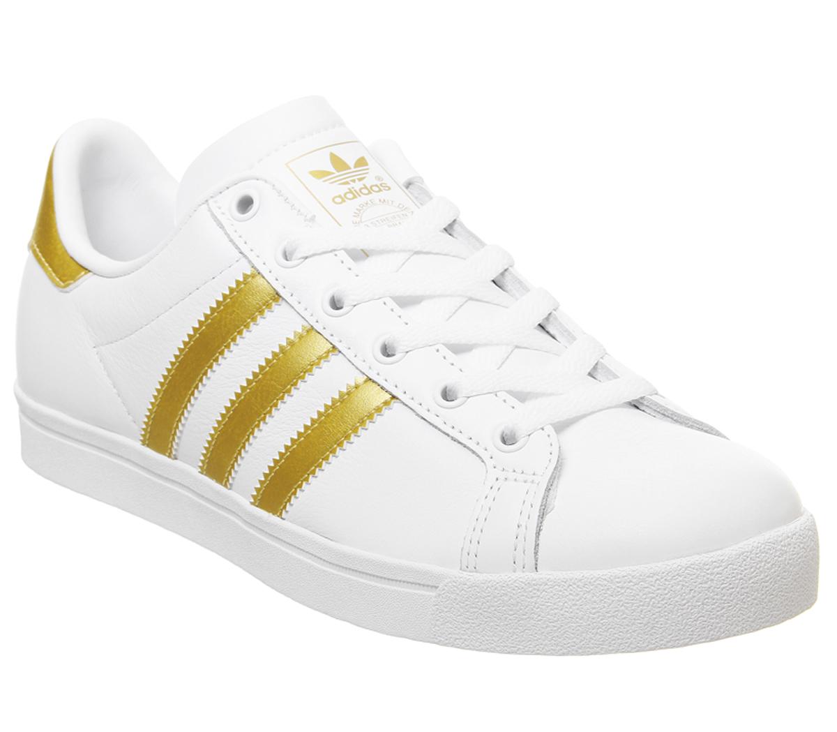 white gold adidas trainers