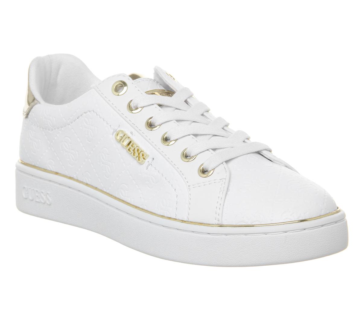 guess sneakers white gold