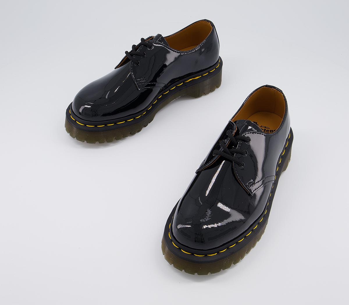 black patent flat shoes uk
