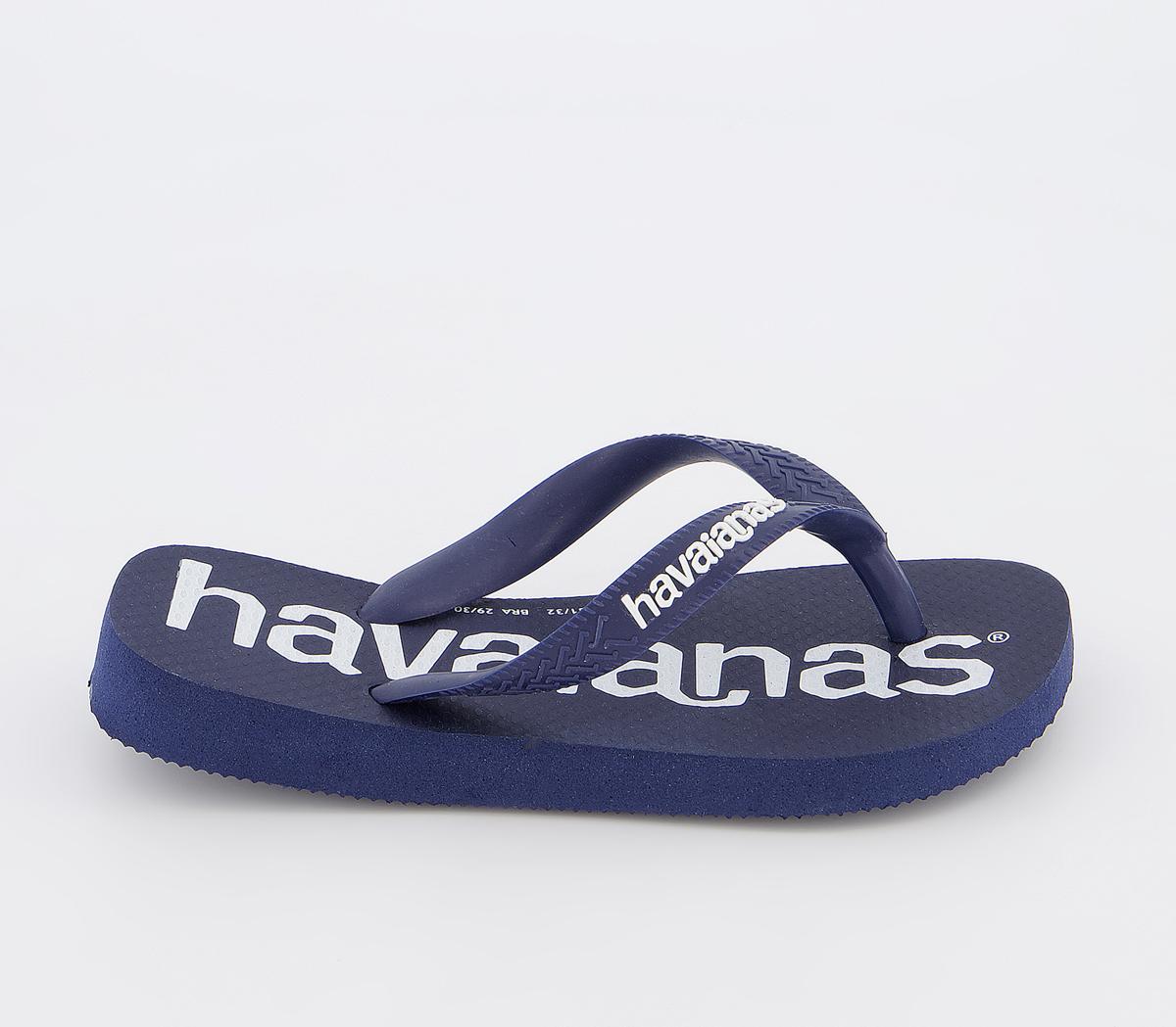 Havaianas Kids Top Flip Flops Navy Logomania - Unisex