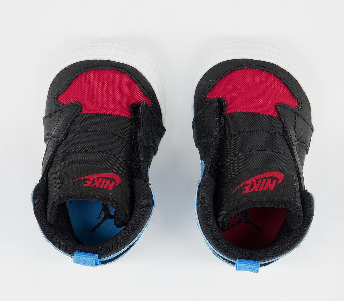 Jordan Jordan 1 Crib Booties Black Dark Powder Blue Gym Red White - Unisex