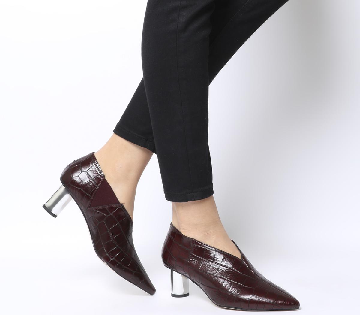 burgundy leather heels