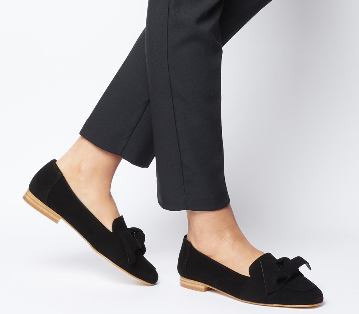black bow loafers