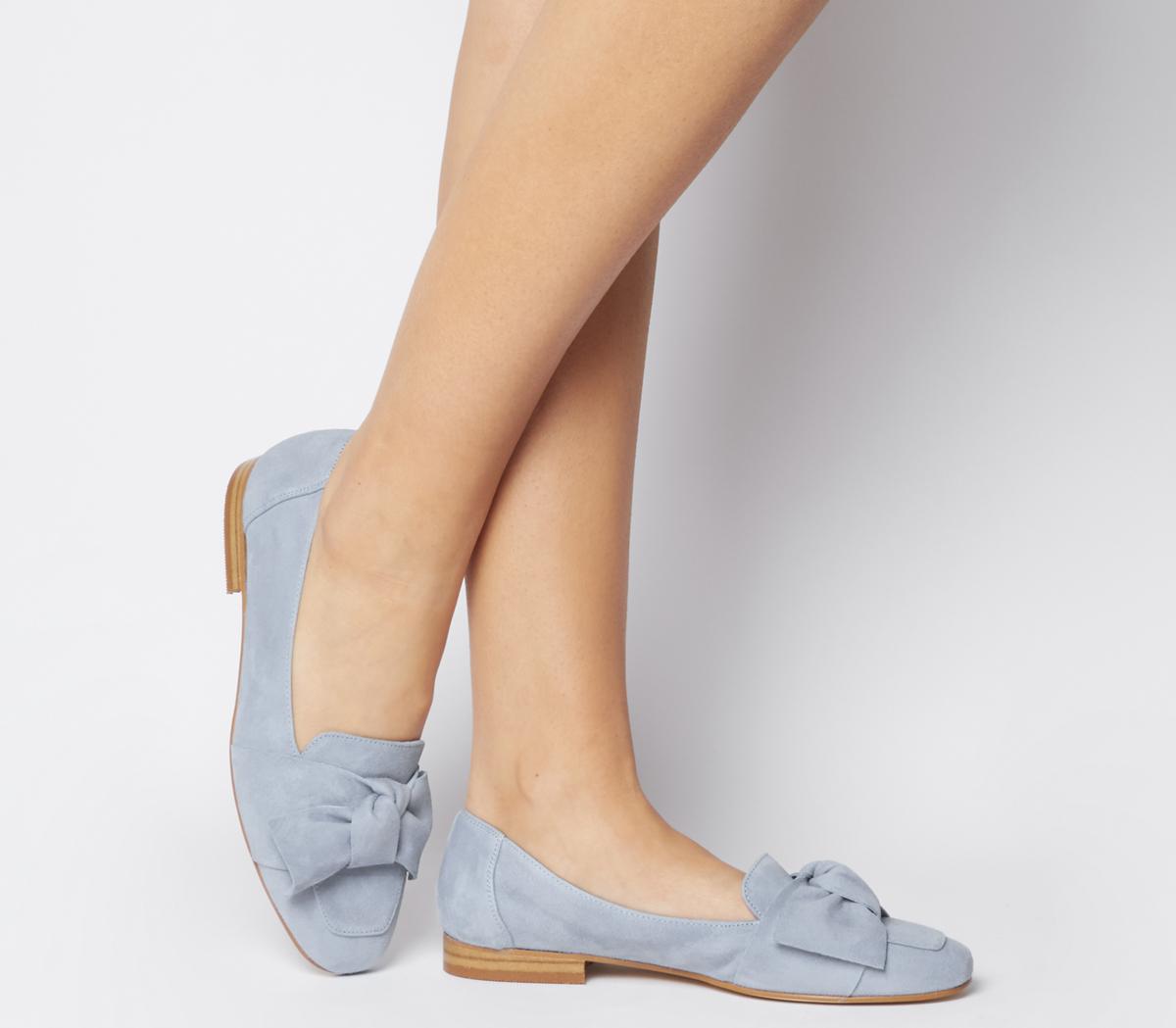 Office Foal Softy Bow Loafers Pale Blue 