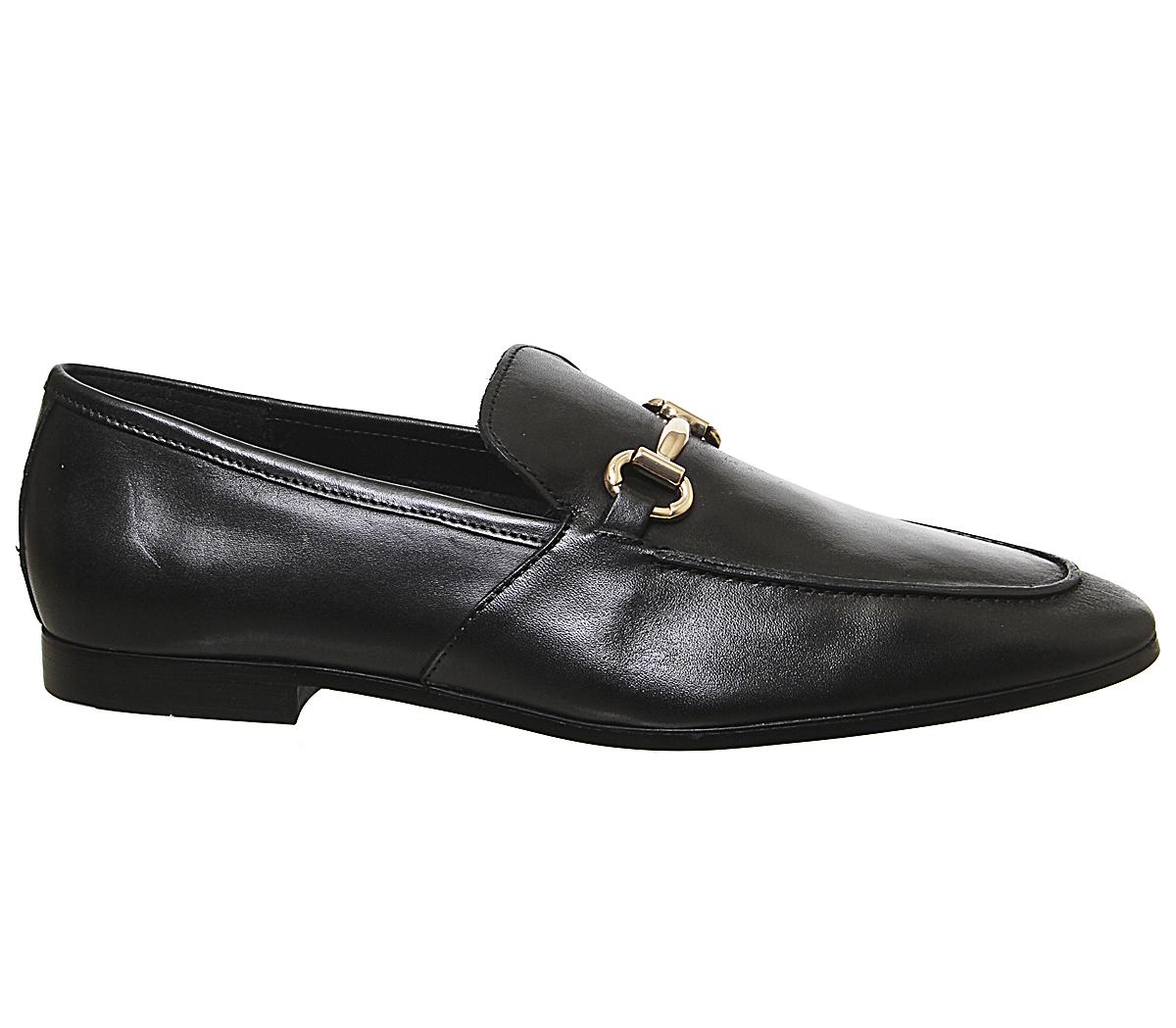 Office Lemming Snaffle Loafers Black Leather - Smart