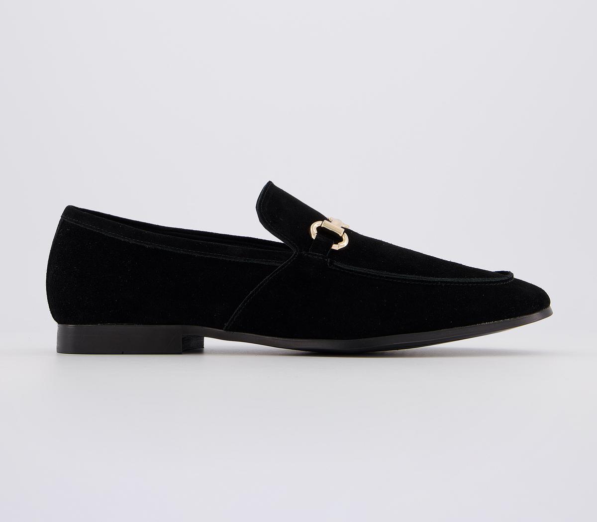 Office Lemming Snaffle Loafers Black Suede - Men’s Smart Shoes