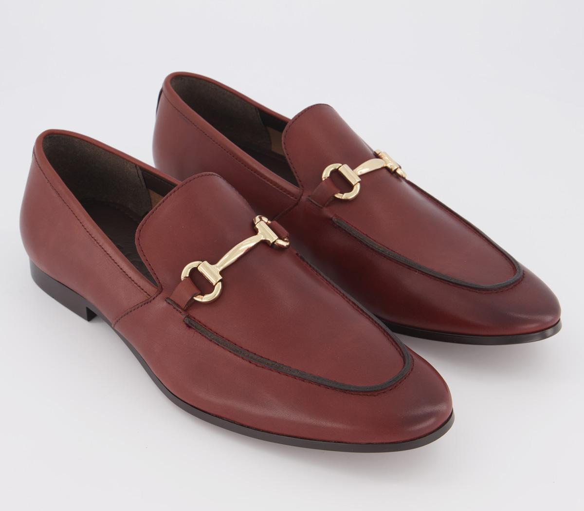 Office Lemming Snaffle Loafers Burgundy Leather - Men’s Smart Shoes