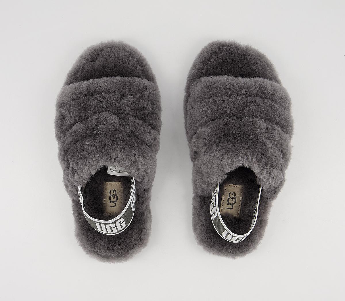 UGG Fluff Yeah Slide Youth Charcoal - Unisex