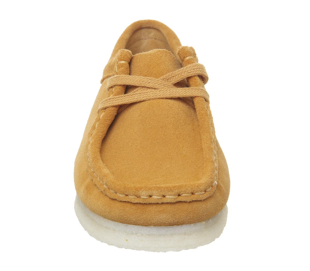 Clarks Originals Wallabee Shoes Tumeric Suede Flats