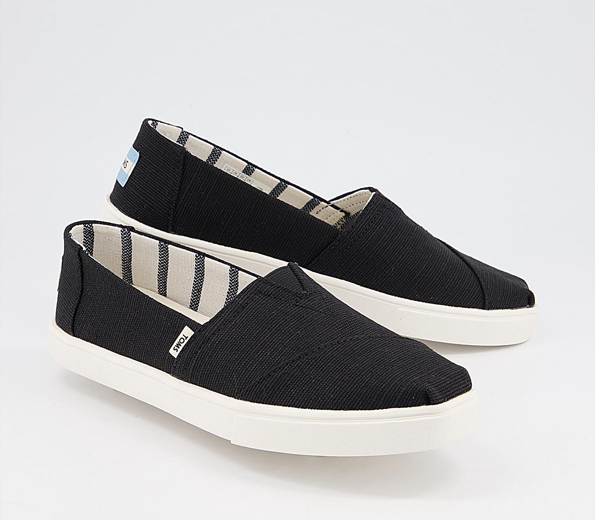 toms black alpargata cupsole flat shoes
