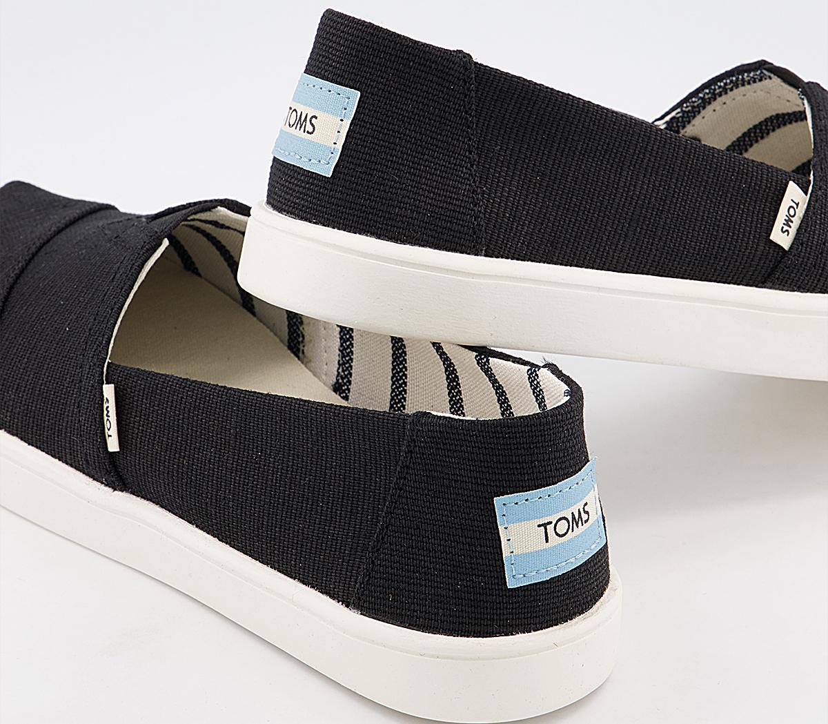 Toms Alpargata Cupsole Slip Ons Black Heritage - Flat Shoes for Women