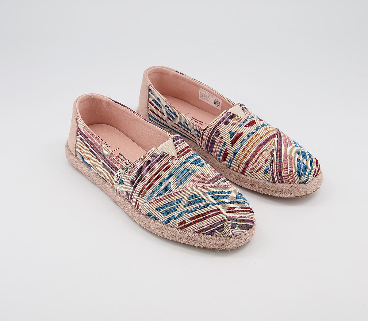 TOMS Alpargata Rope Slip Ons Natural Metallic Woven - Flat Shoes for Women