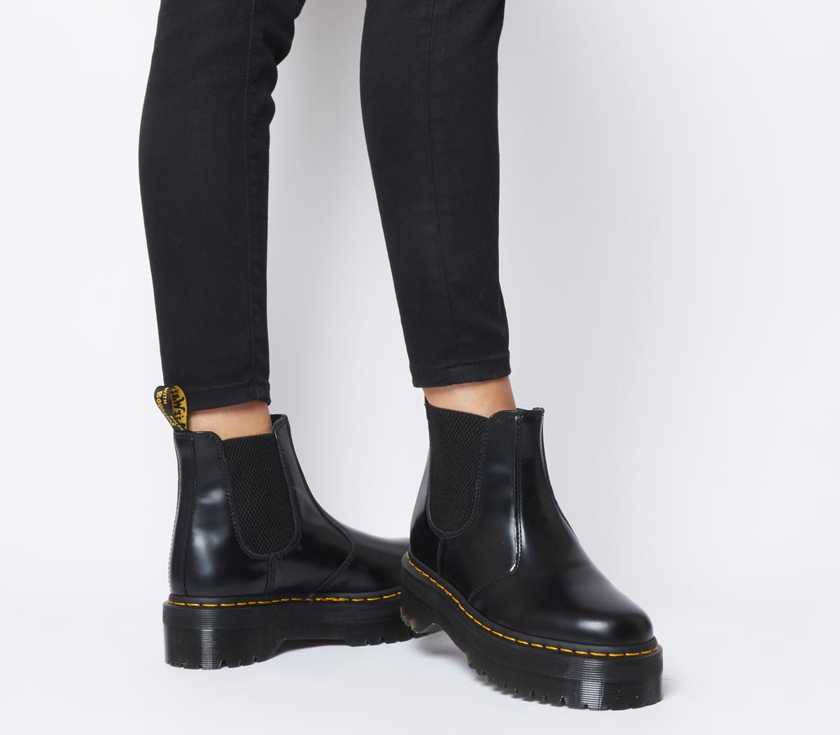 Dr Martens 2976 Quad Chelsea Boots Black Leather Ankle Boots
