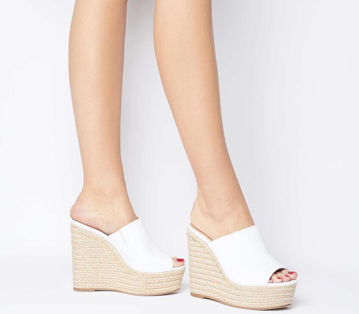 white espadrilles heels