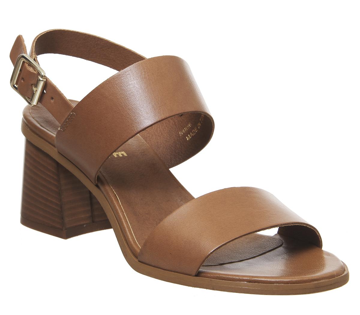 Office Mover Mid Block Heels Tan Leather - Mid Heels