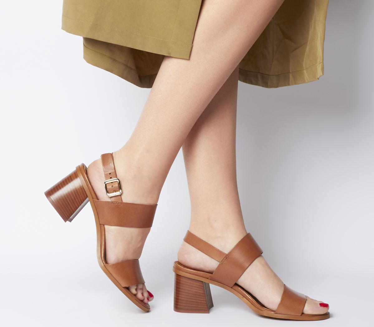 tan leather block heels