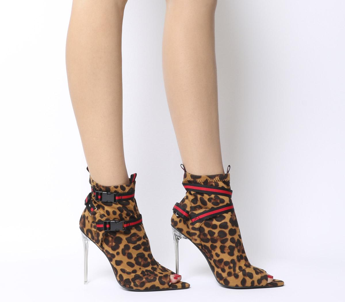 leopard print boot heels