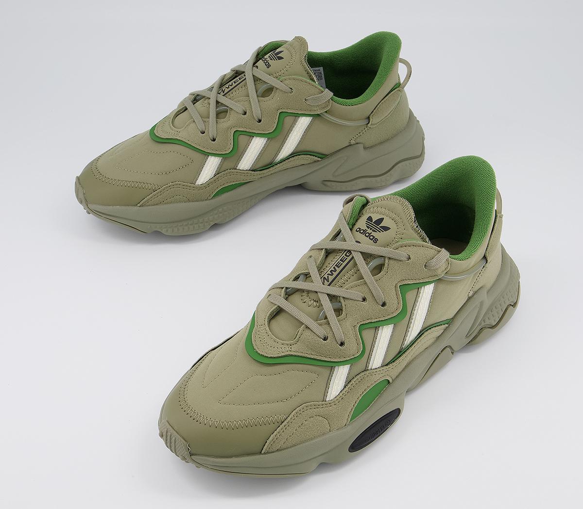 adidas Ozweego Trainers Green White Black - Unisex Sports