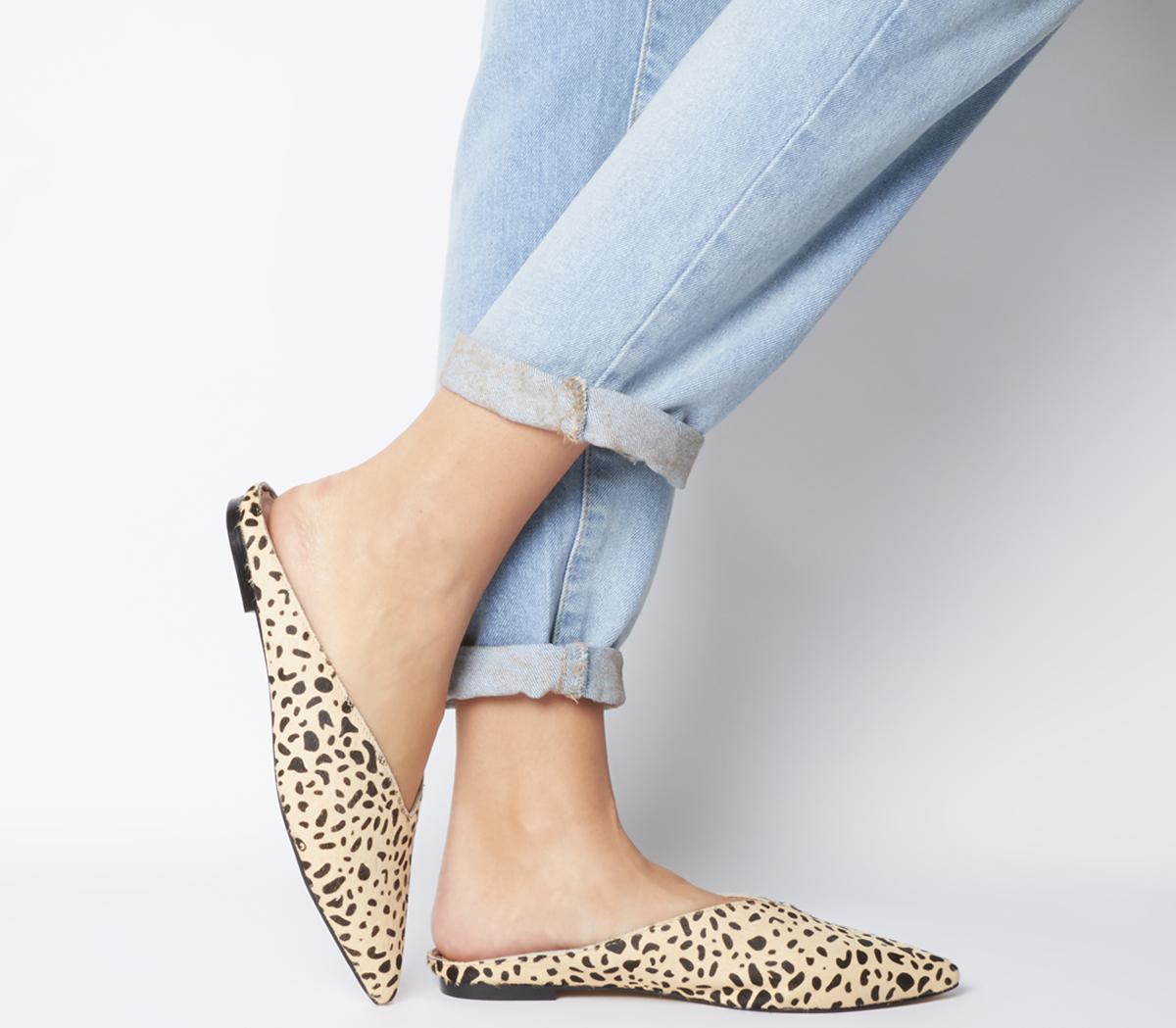 Office Frankly Pointed Mules Cheetah 