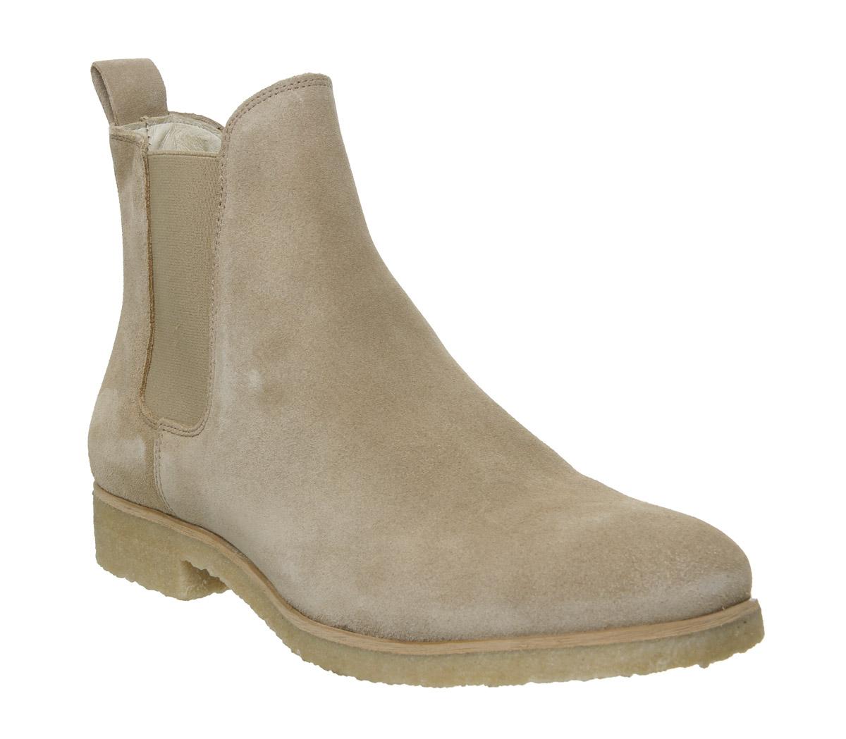 sand colored chelsea boots