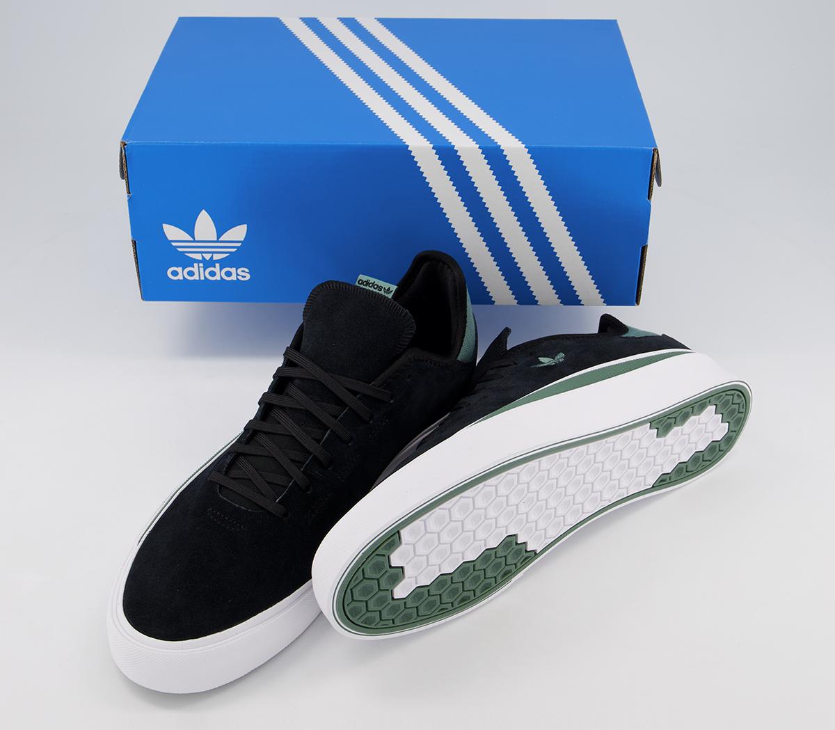 adidas Sabalo Trainers Core Black White Tech Emerald - His trainers