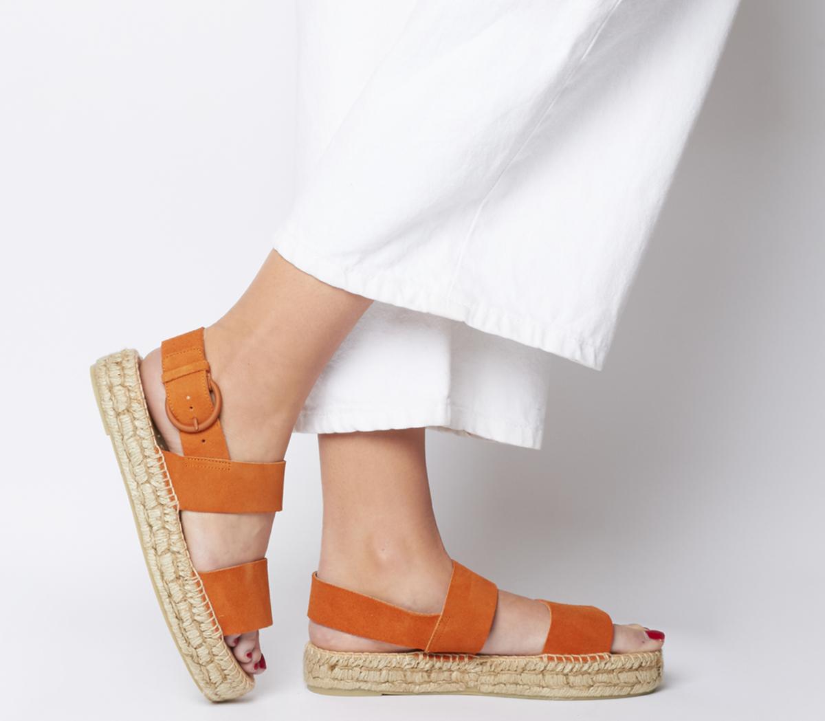 orange wedge espadrilles