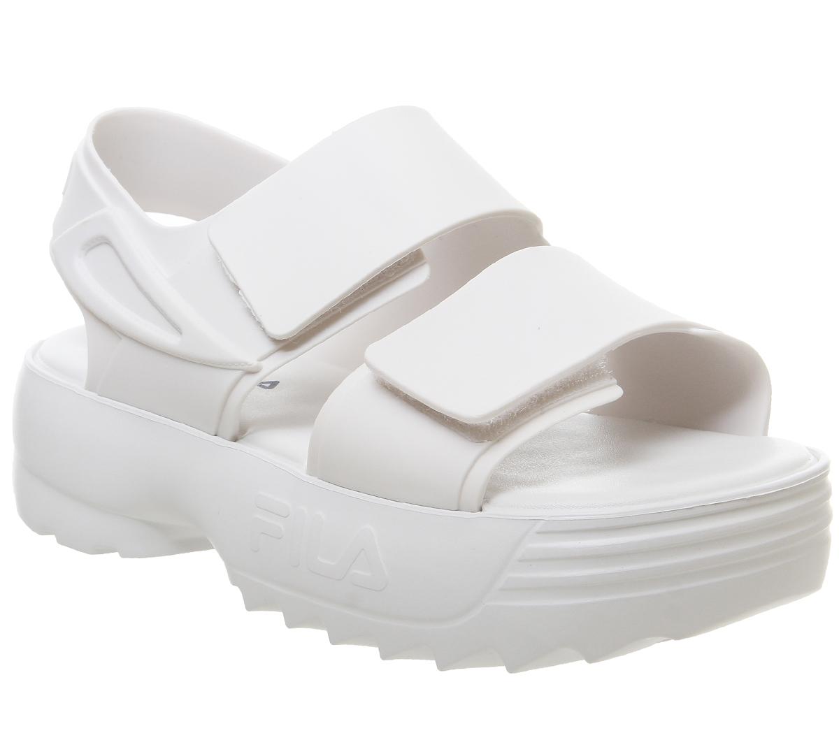 all white fila sandals
