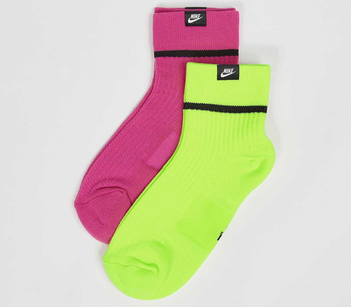 neon pink nike socks
