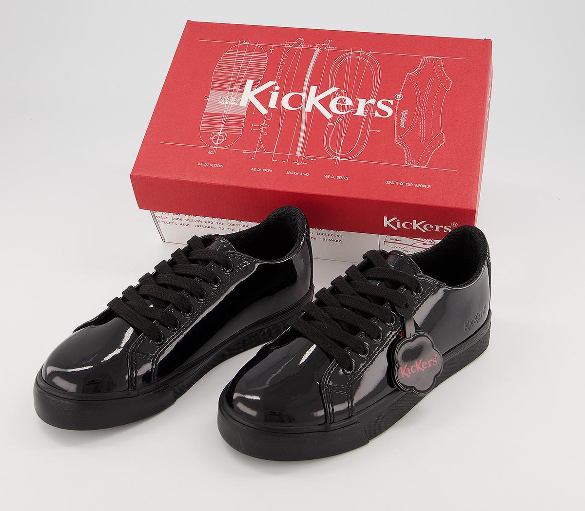 Kickers Reverse2 Kickers Tovni Lacer Jnr Trainers Black Patent Leather - Unisex