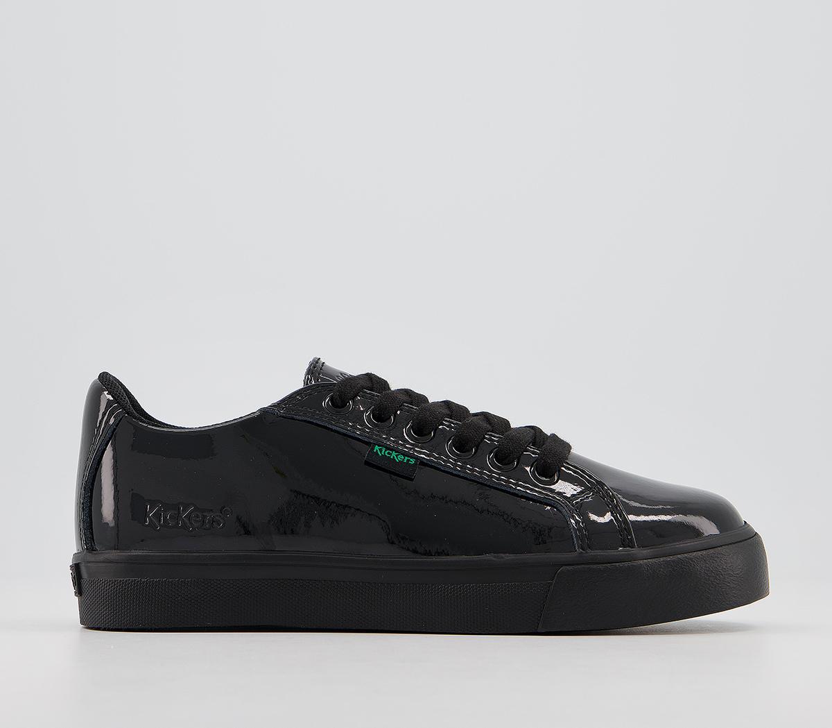 black patent leather trainers