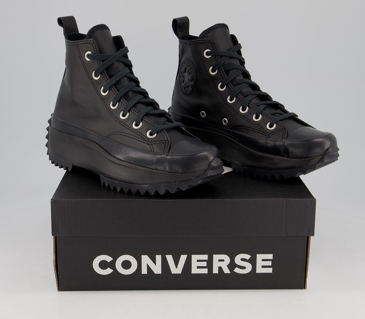 converse run star hike black mono