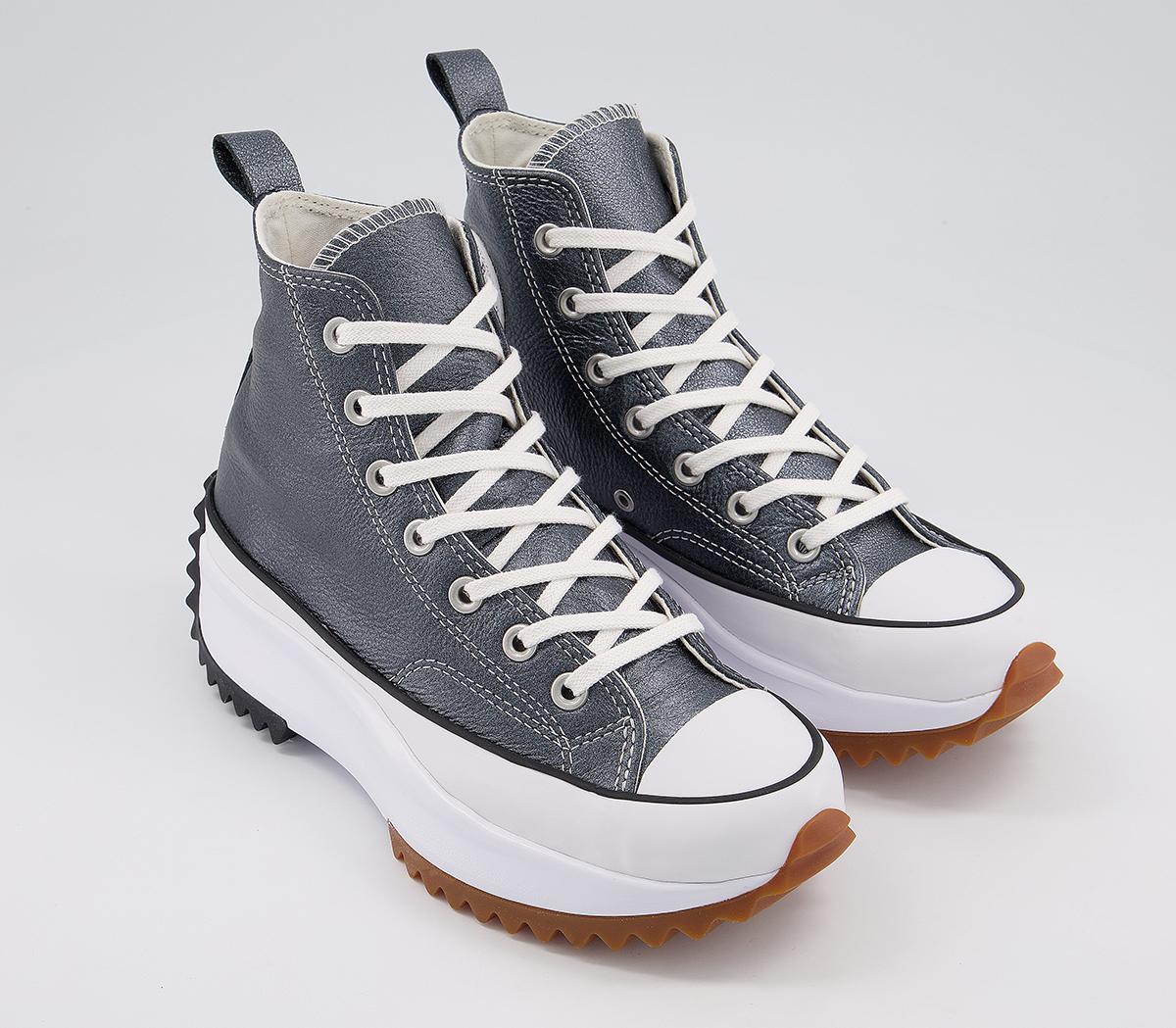 Converse Run Star Hike Trainers Egret Pearl Leather White Black - His ...