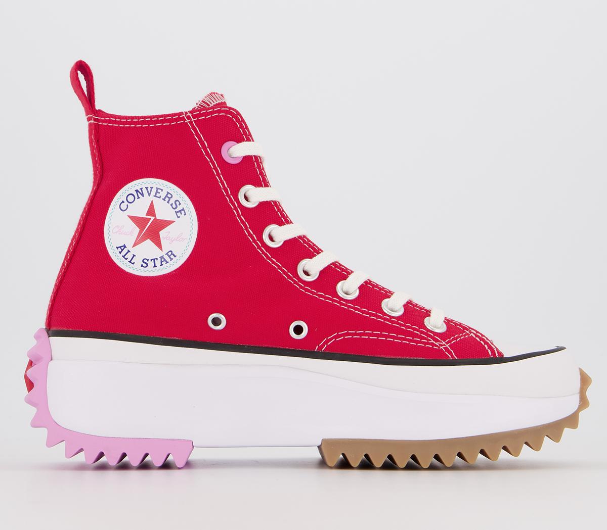 Converse Run Star Hike Trainers University Red Peony Pink ...