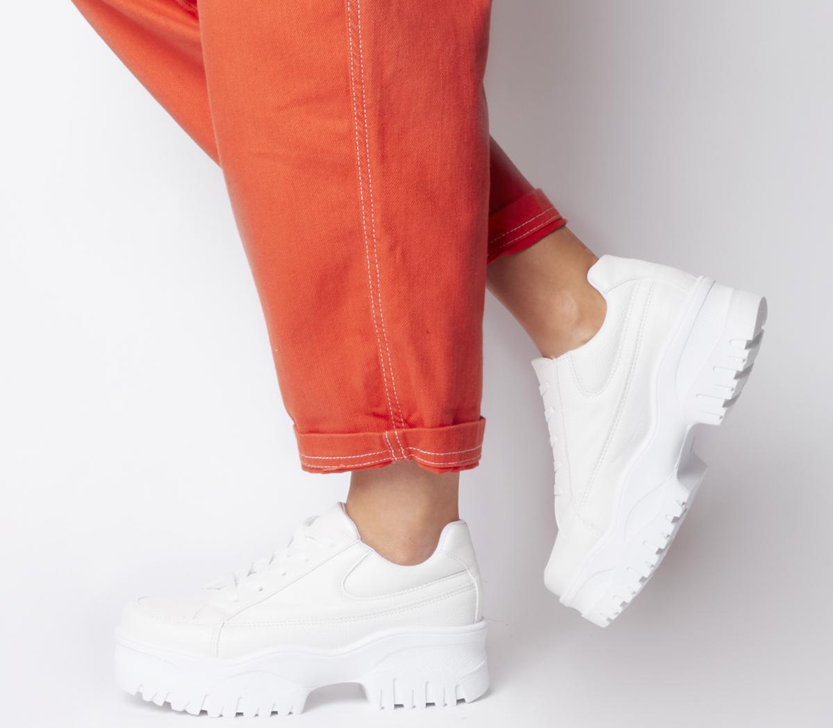 chunky white womens trainers