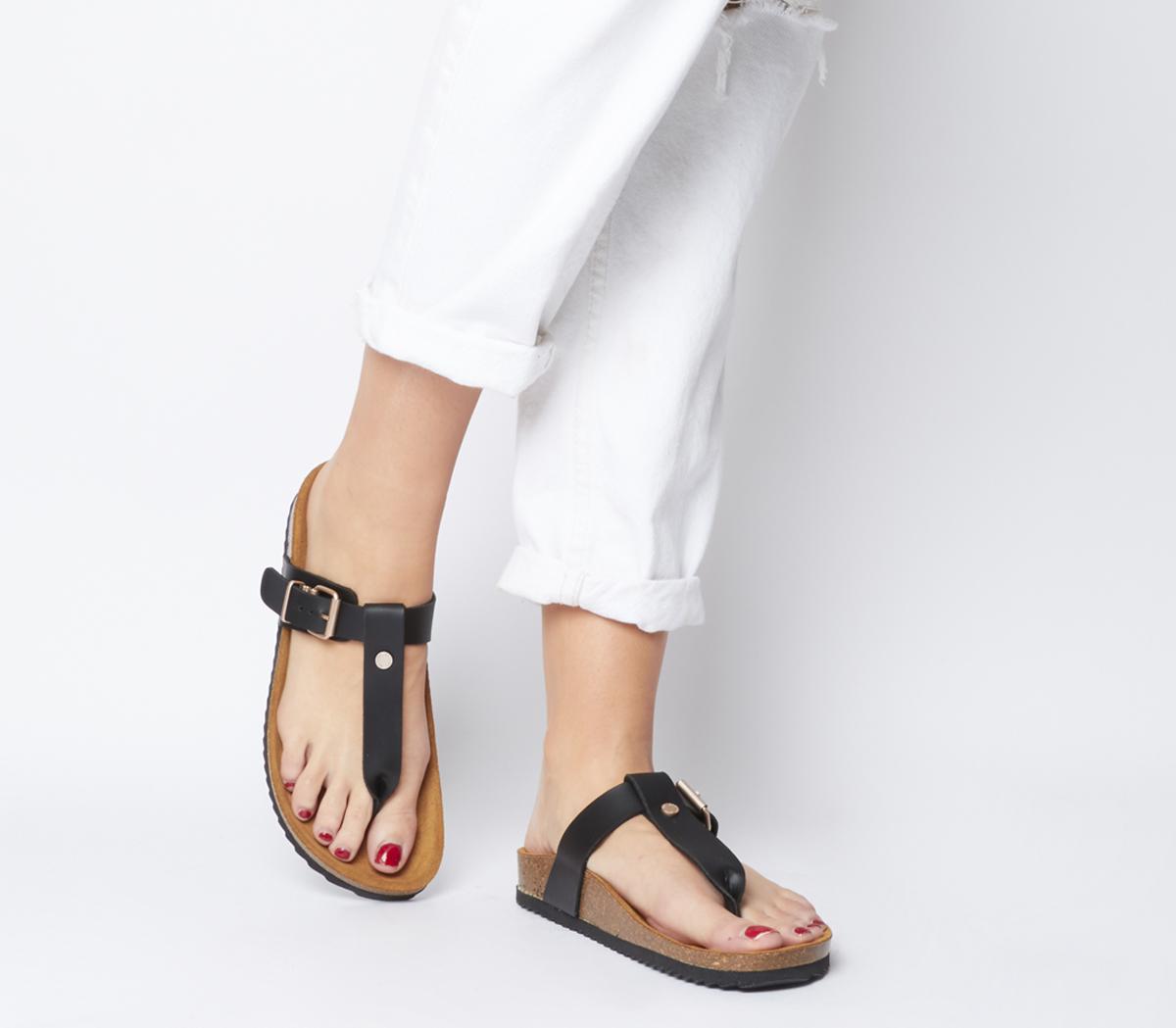 black toe post sandals
