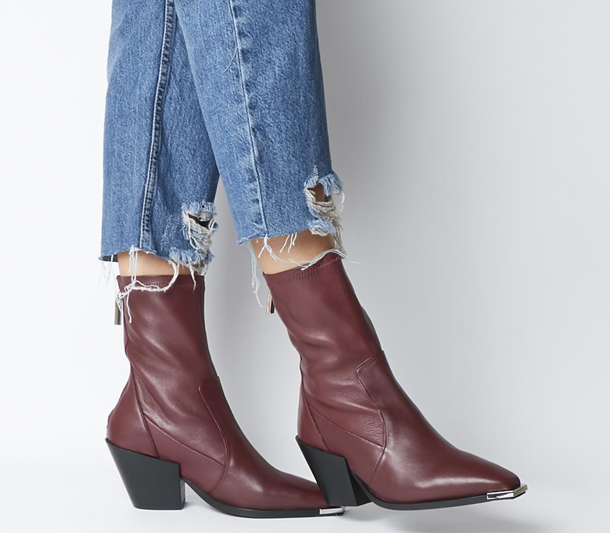 burgundy sock boots