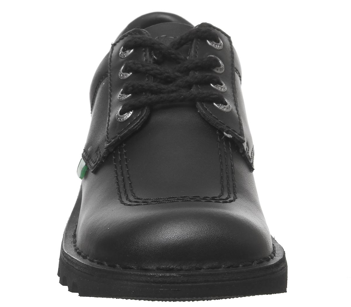 kickers black kick lo aztec mono flat shoes