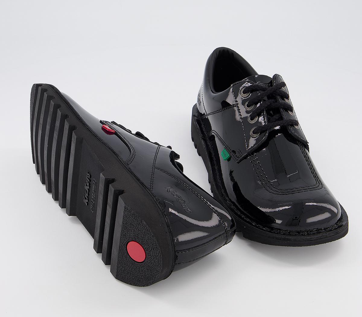 Kickers Kick Lo Black Patent - Flat Shoes for Women