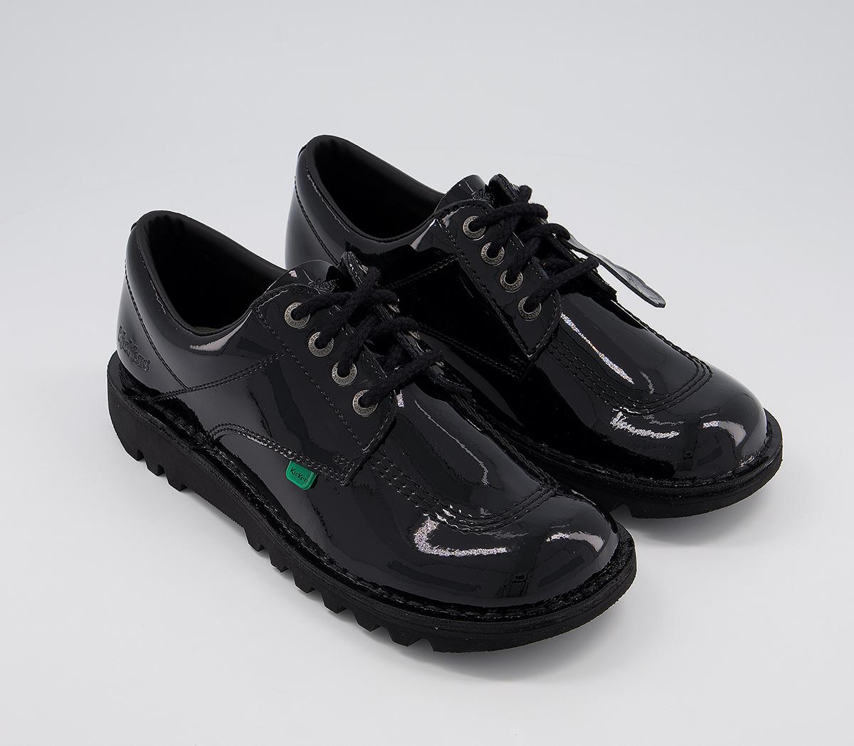 kickers black kick lo aztec mono flat shoes